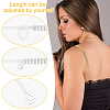 2 Pairs 2 Colors 2 Row Rhinestone Chain Non-slip Bra Straps FIND-GO0002-49-3