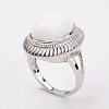 Opaque Glass Finger Rings RJEW-P122-22-2
