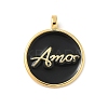 Brass Enamel Pendants KK-C110-26G-03-1