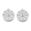 Brass Micro Pave Cubic Zirconia Pendants KK-S356-012P-NF-1