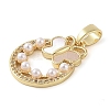 Brass Micro Pave Clear Cubic Zirconia Pendants KK-Q813-10G-2