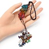Natural 7 Chakra Stones Chips Tassel Curtain Tiebacks MAKN-YWC0001-04-3