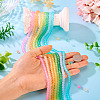 8Strands 8 Colors Baking Paint Frosted Glass Bead Strands FGLA-TA0001-05-7