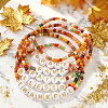 6Pcs 6 Styles Bohemian Handmade Word Resin & Plastic Colorful Glass Beaded Friendship Stretch Bracelets for Men Women PI5207-1-3