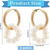 2 Pairs Natural Pearl Beaded Ring Dangle Hoop Earrings for Girl Women EJEW-NB0001-06-4