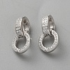 925 Sterling Silver Pave Cubic Zirconia Twister Clasps STER-WH0027-07A-P-1