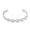 Non-Tarnish 304 Stainless Steel Hollow Eye Open Cuff Bangles for Women BJEW-C071-11P-2