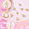 12Pcs 4 Styles Brass Micro Pave Cubic Zirconia Charms KK-GA0001-73G-4