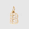 Stainless Steel Cubic Zirconia Pendants with Jump Rings FIND-PW0024-08B-1