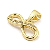 Brass Micro Pave Clear Cubic Zirconia Pendants ZIRC-P115-02G-2