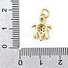 Brass Pave Clear Cubic Zirconia Pendants KK-G554-08B-G-3