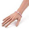 Opaque Acrylic & Brass Beaded Stretch Bracelets BJEW-JB09122-3
