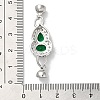 Rack Plating Brass Micro Pave Clear Cubic Zirconia Fold Over Clasps KK-E084-05P-3