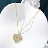 Brass Micro Pave Clear Cubic Zirconia Hollow Star Heart Pendant Necklaces for Women NJEW-M088-01G-02-4