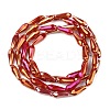 Electroplated Opaque Glass Beads Strands EGLA-L015-FR-B24-01-3