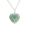 Natural Green Aventurine Heart Pendant Necklaces PW-WG58330-05-1