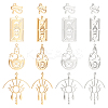 DICOSMETIC 16Pcs 8 Style 201 Stainless Steel Laser Cut Pendants STAS-DC0009-93-1