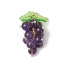 Natural Amethyst Handmade Round Beaded Fruit Pendants PALLOY-MZ00791-02-1