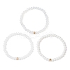 3Pcs Faceted Imitation Jade & Opaque Glass Rondelle Beaded Stretch Bracelets for Women BJEW-JB12563-07-1