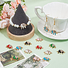 24Pcs 6 Colors Alloy Crystal Rhinestone Connector Charms ALRI-SC0001-40-4