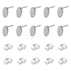 10Pcs 201 Stainless Steel Stud Earring Findings with Hole EJEW-FS0001-14B-1