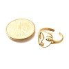 Hollow Human Face 304 Stainless Steel Open Cuff Rings for Women LS-RJEW-M046-03G-3