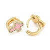 Cross Real 18K Gold Plated Brass Hoop Earrings EJEW-L269-072G-2