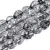 Crackle Transparent Glass Beads Strands GLAA-N068-04A-01-1
