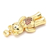 Rack Plating Brass Micro Pave Cubic Zirconia Pendants KK-A185-18G-01-3