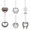 6 Sets 6 Styles Zinc Alloy Heat Transfer Sublimation Blank Pendant Decorations AJEW-GA0007-54-1