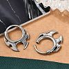 Fire Shaped 316 Surgical Stainless Steel Hoop Earrings X-EJEW-G416-35P-3