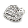 Rack Plating Brass Micro Pave Cubic Zirconia Pendants KK-K392-36P-2