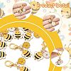 10Pcs 2 Styles Alloy Enamel Bee with Flower Pendant Decorations HJEW-FS00061-3