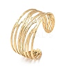 Ion Plating(IP) 304 Stainless Steel Cuff Bangles for Women BJEW-Z078-02G-1