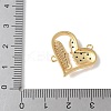 Brass Micro Pave Cubic Zirconia Heart Connector Charms KK-A252-28G-06-3