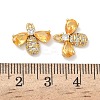 Brass Micro Pave Cubic Zirconia Bee Charms KK-A281-23G-02-3