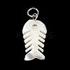 Natural White Shell & Crystal Rhinestone Pendants SH-CBAC52B-01E-1