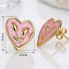 304 Stainless Steel Enamel Stud Earrings WG2A80C-01-1