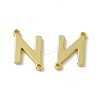 Rack Plating Brass Letter Connector Charms KK-C007-38G-N-2