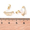 Brass Micro Pave Clear Cubic Zirconia Pendants KK-B102-29G-3