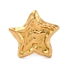 Ion Plating(IP) 304 Stainless Steel Star Open Cuff Rings RJEW-M047-06G-2