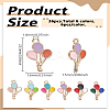 36Pcs 6 Colors Alloy Enamel Pendants ENAM-LP0002-43-2
