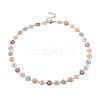 Enamel Daisy Link Chain Necklace NJEW-P220-01P-03-1