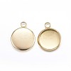 Ion Plating(IP) 304 Stainless Steel Pendant Cabochon Settings X-STAS-G127-13-10mm-G-1