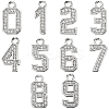 20Pcs 10 Styles Brass Micro Pave Clear Cubic Zirconia Pendants ZIRC-SC0001-31-1
