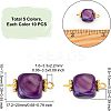 50Pcs 5 Colors Natural Agate Dyed Beads Connector Charms FIND-FG0001-55-2