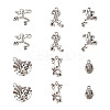  Tibetan Style Alloy Frog Shape Pendants & Rhinestone Settings TIBEP-TA0002-34AS-RS-16