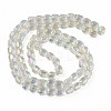 Electroplate Transparent Glass Beads Strands EGLA-N002-32-C04-2
