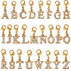 1Set Letter A~Z Alloy Rhinestone Pendant Decorations HJEW-SC0002-02G-1