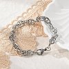 304 Stainless Steel Mariner Link Chain Bracelets for Women BJEW-F488-54C-P-1